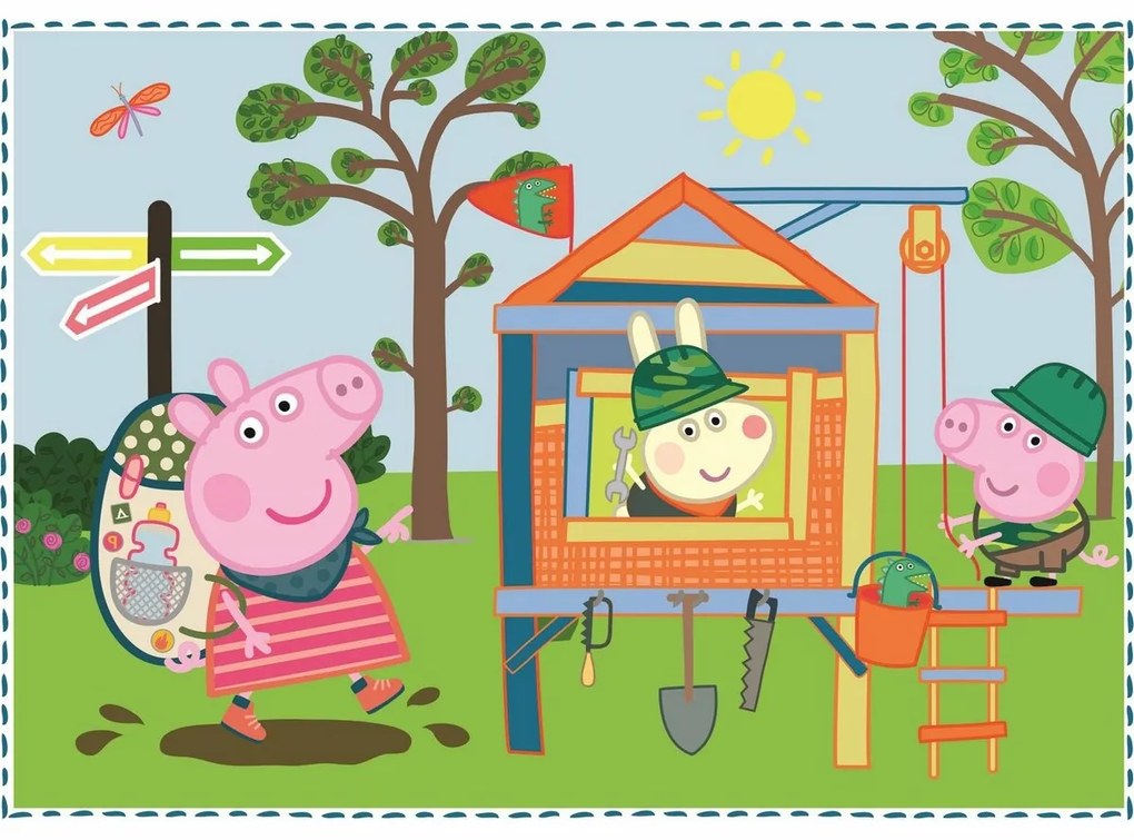 TREFL Prasátko Peppa: Vzpomínky na prázdniny 12,15,20 24 dielov puzzle