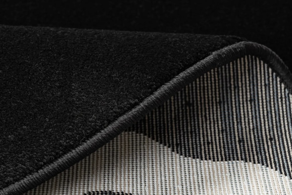 Okrúhly koberec HAMPTON Rosa ruža, kvety čierny