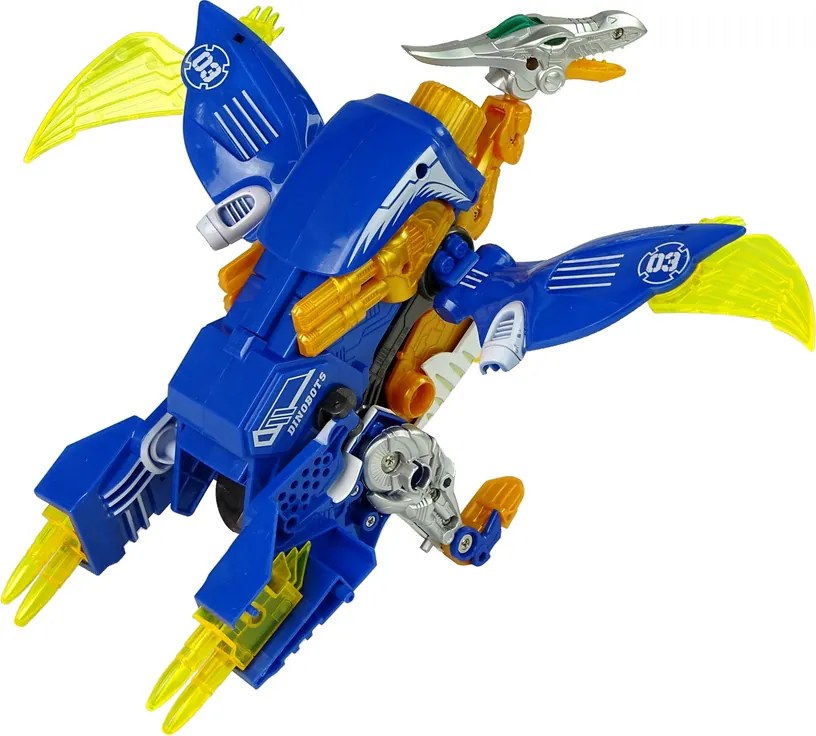 LEAN Toys Dinobots 2v1 Dinosaur Shotgun Blue Pterosaur Shield