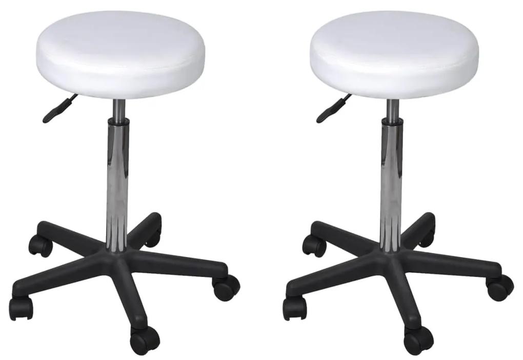 vidaXL Kancelárske stoličky 2 ks biele 35,5x98 cm umelá koža