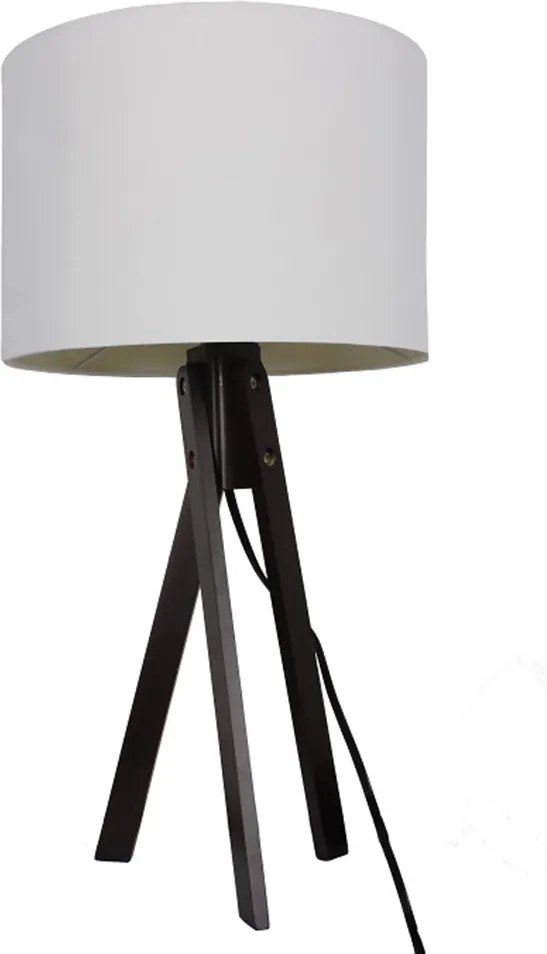 Stolná lampa, biela/drevo čierne, LILA TYP 4 LS2002