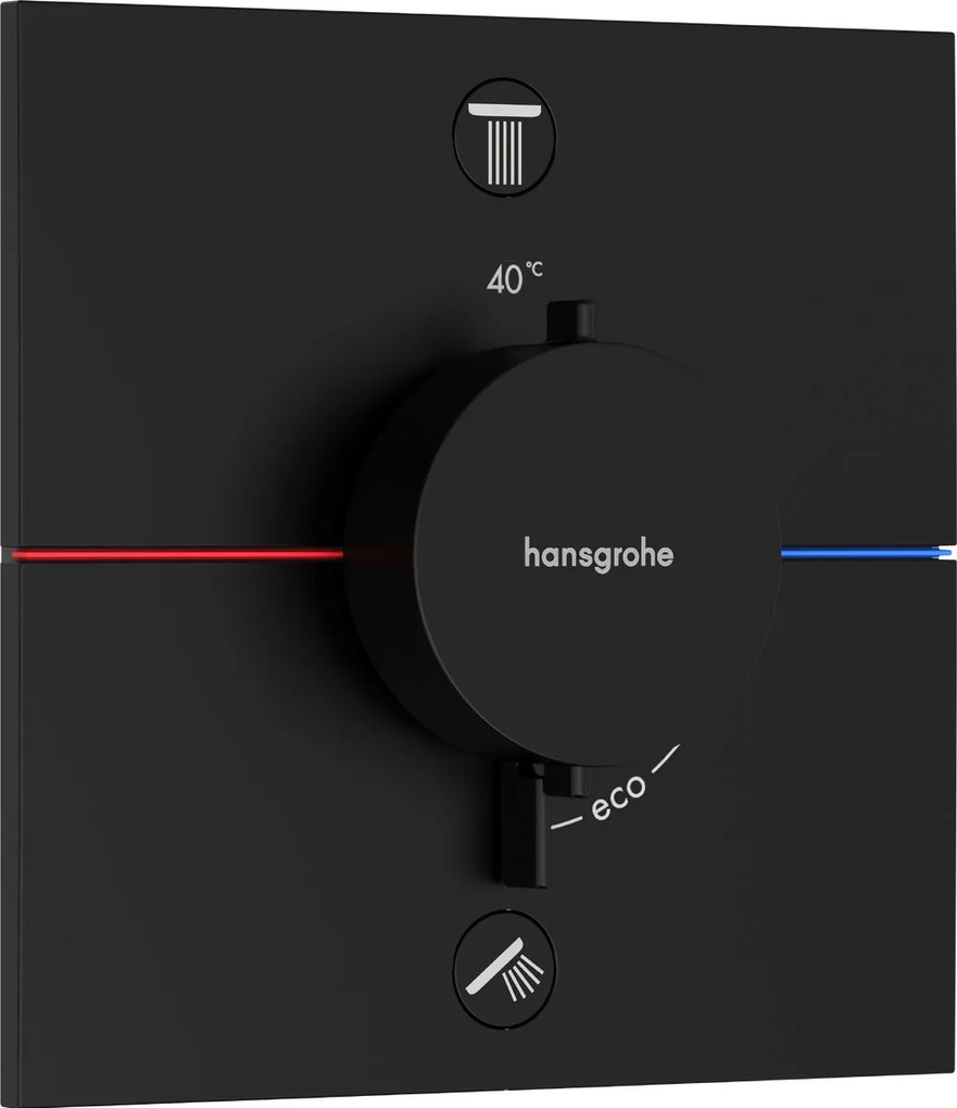 Hansgrohe ShowerSelect Comfort E, termostat pod omietku pre 2 spotrebiče, čierna matná, HAN-15572670