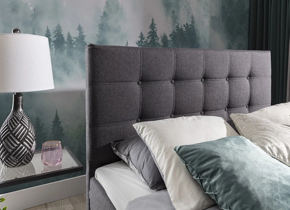 Čalúnená manželská posteľ Isola 160 - čierna (Soft 11)