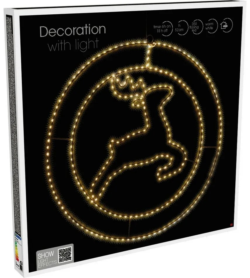 Vianočná závesná LED dekorácia Trinket Reindeer 257 LED, 52 cm