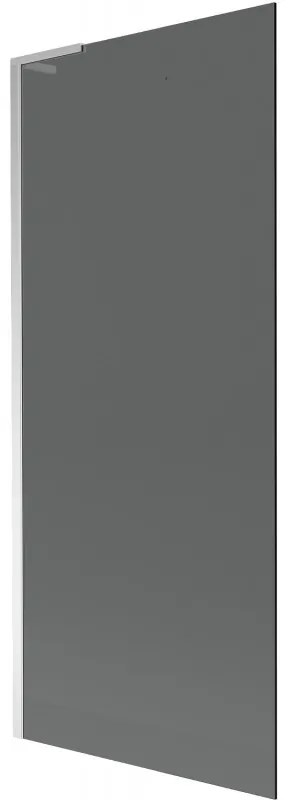 Mexen Next L, 1-krídlová vaňová zástena 80 x 150 cm, 6mm šedé sklo, chrómový profil, 895-080-000-03-40-01