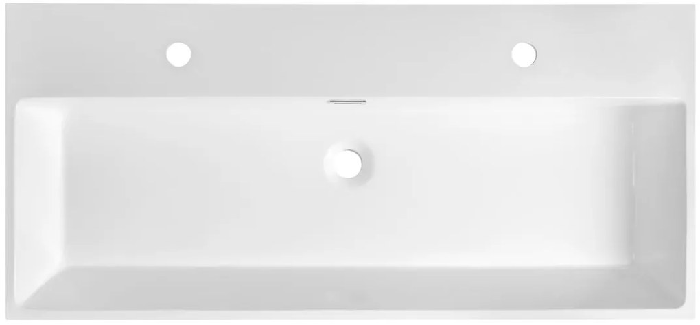 Sapho Sapho, AQUATIC umývadlo, liaty mramor, 100x46cm, 2 otvory na batérie, biela, AT100-2