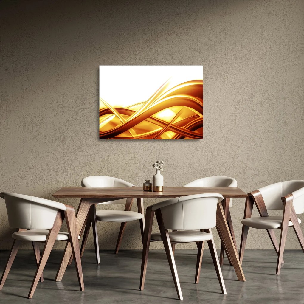 Sklenený obraz - Žltá abstrakcia (70x50 cm)