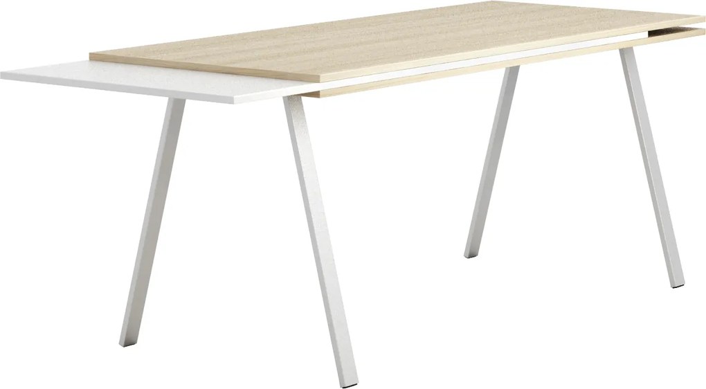 Pracovný stôl dlhší Wood BOARDS, dub prírodný dub prírodný / biela 1700 750 750 rovný BOARDS
