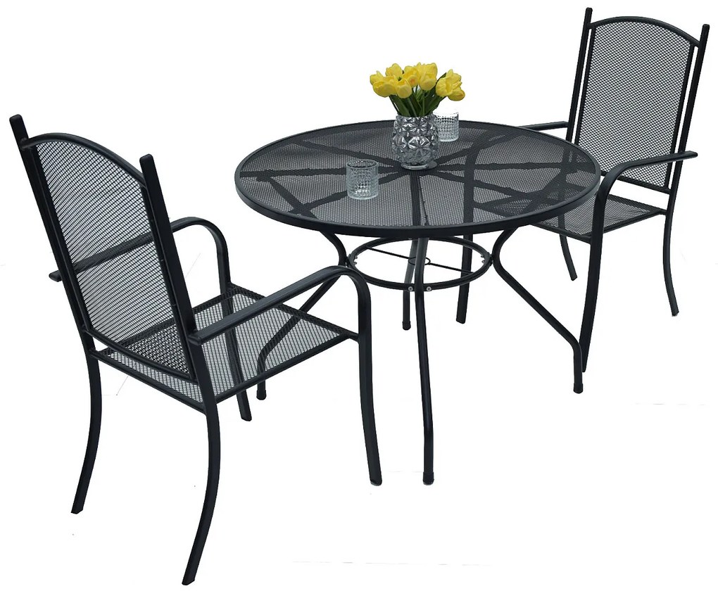 DEOKORK Záhradná kovová zostava NANCY ROUND 1+2