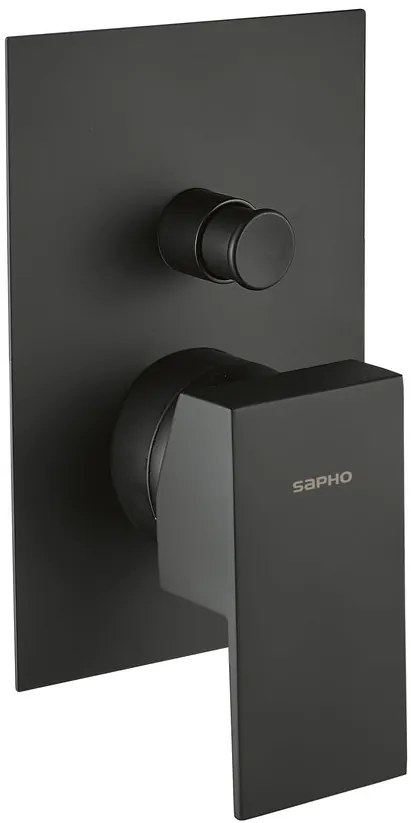 Sapho Sapho, LATUS podomietková sprchová batéria, 2 výstupy, čierná matná, 1102-42B