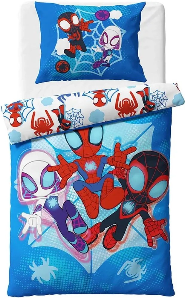 Obojstranné bavlnené posteľné obliečky Spidey a jeho úžasní priatelia - 100% bavlna - 70x90 cm + 140x200 cm