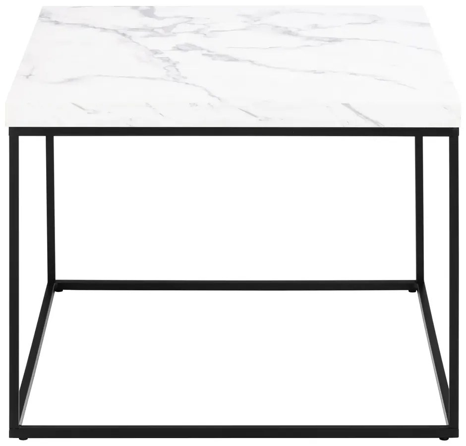 Konferenčný stolík Barossa 60 cm biely mramor/čierny