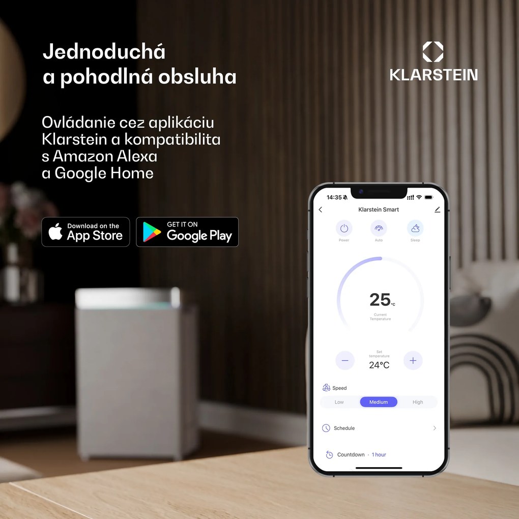 Klarstein SkyBreeze inteligentný stropný ventilátor so svetlom | 132 cm | 27 W | Tichý | LED | Drevo