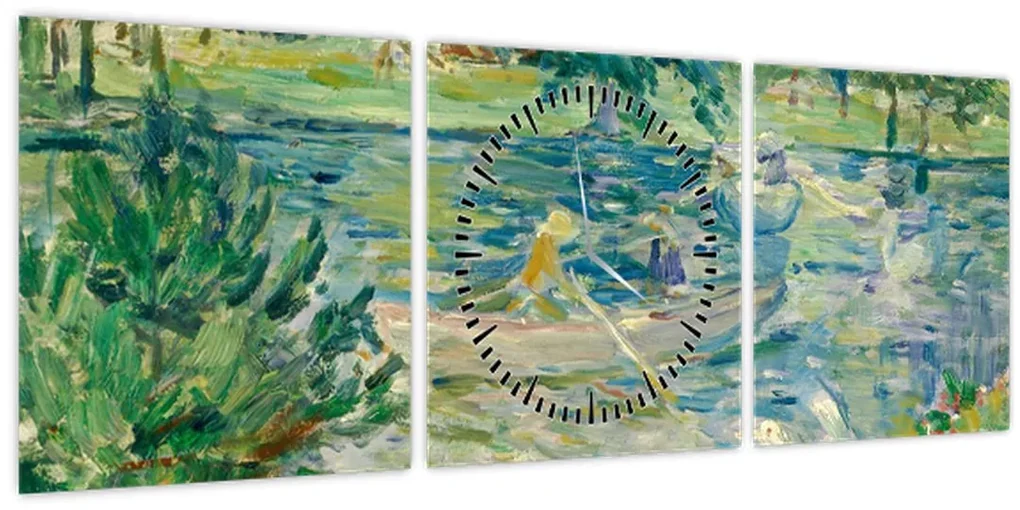 Obraz - Berthe Morisot, Girl in a Boat with Geese, reprodukcia (s hodinami) (90x30 cm)