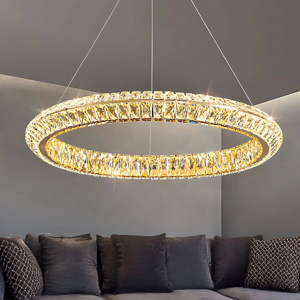 Toolight Toolight, LED stropné svietidlo 80cm, 45W, 4000 K, APP1769-CP, zlatá, OSW-04347