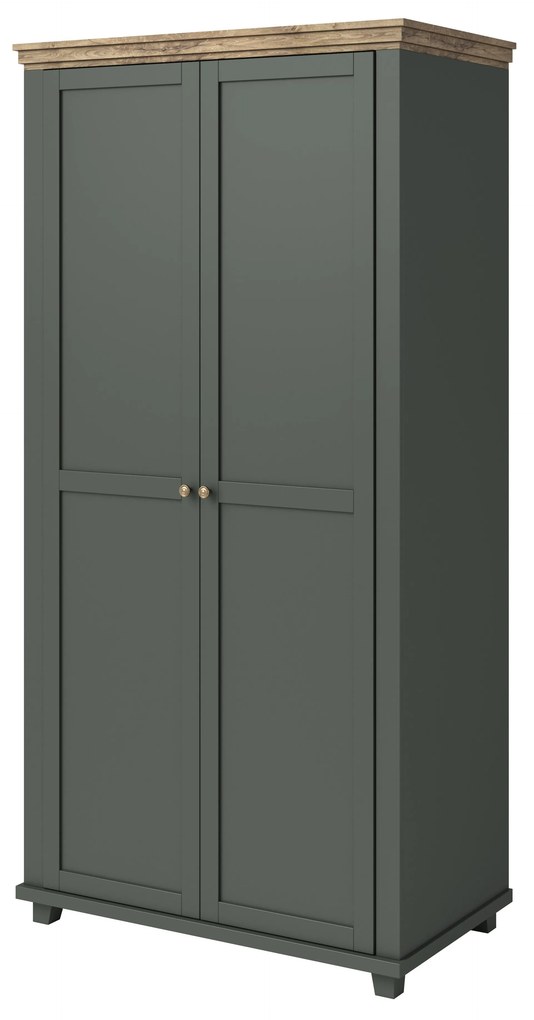 Šatníková skriňa Elvina S Typ 18 (zelená + dub lefkas). Akcia -12%. Vlastná spoľahlivá doprava až k Vám domov. 1108228
