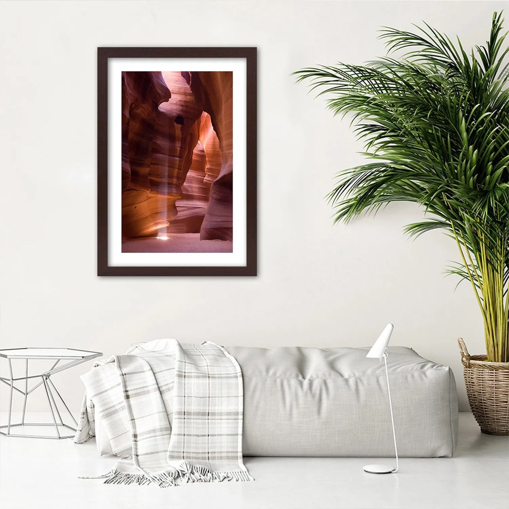 Gario Plagát Slnečné lúče v jaskyni Farba rámu: Bez rámu, Rozmery: 30 x 45 cm