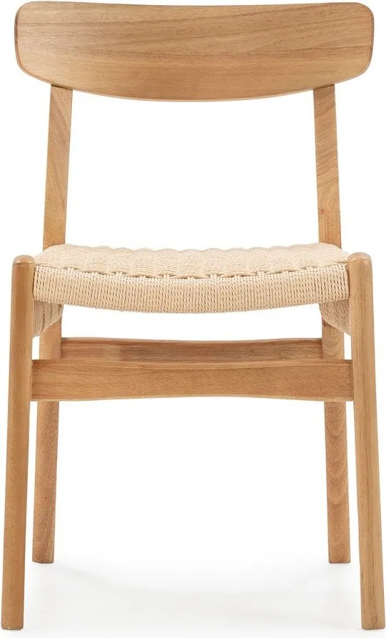 Jedálenské stoličky v súprave 2 ks z kaučukového dreva v prírodnej farbe Biel – MOME