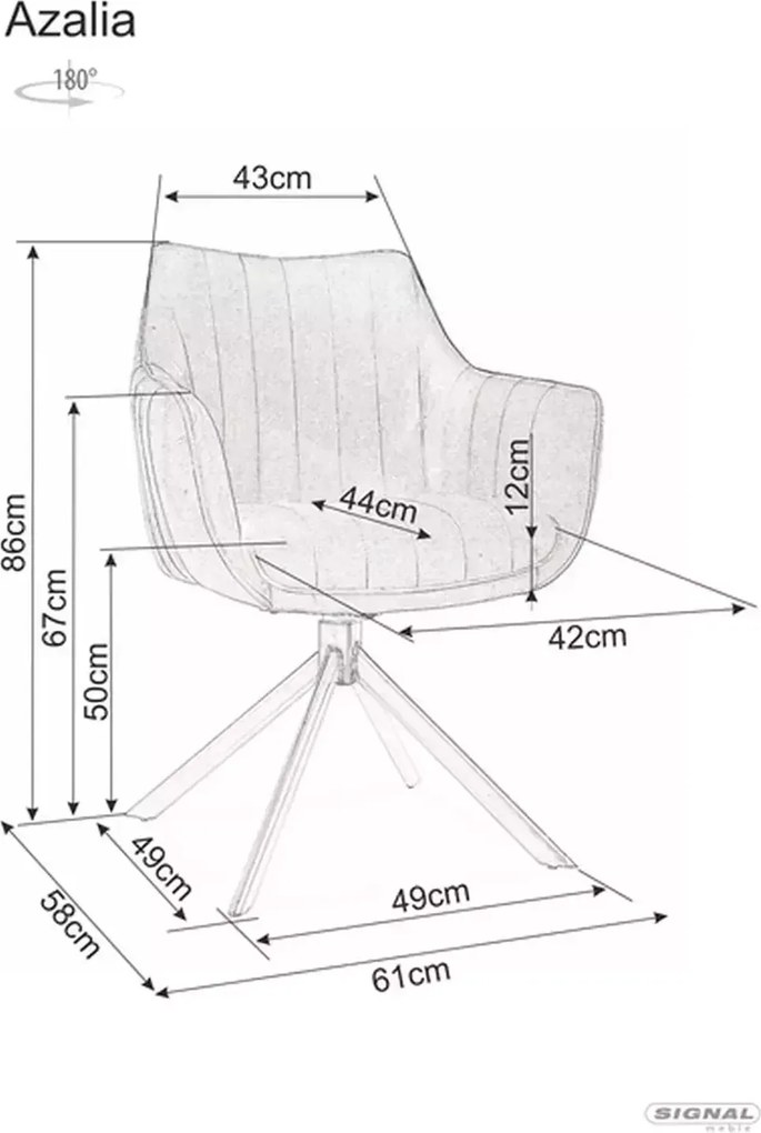 SI Azalia Velvet stolička kapučín