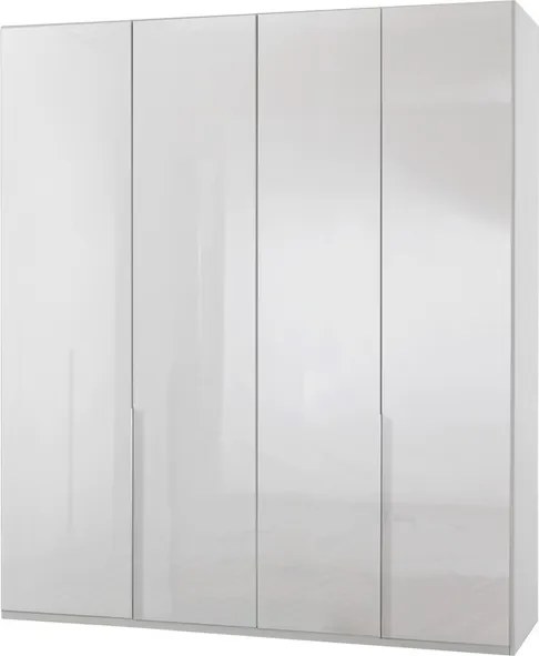 Šatníková skriňa New York D, 180 cm, biela / biely lesk