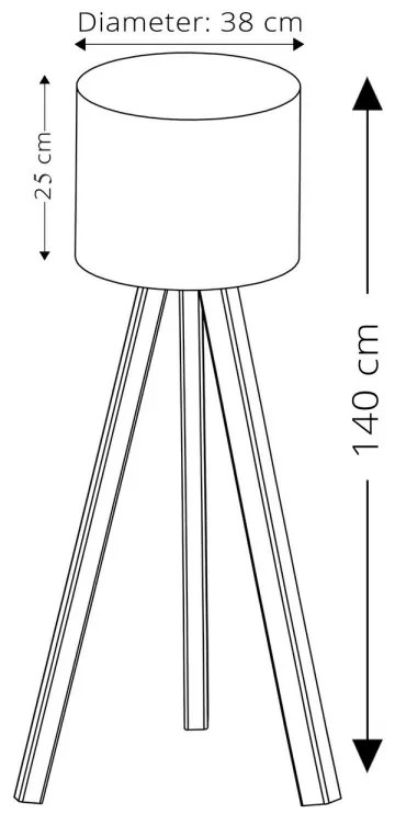 Stojacia lampa AYD II 140 cm čiernošedá