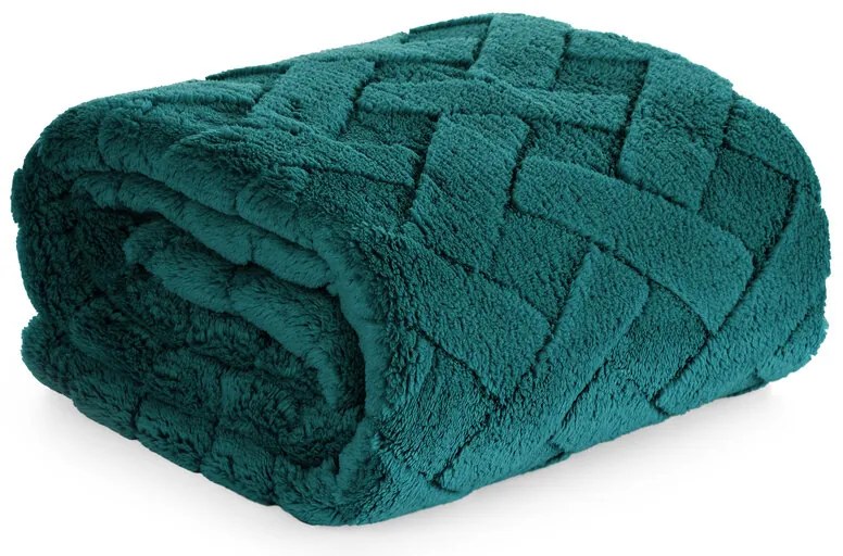 Dekorstudio Deka CARO s reliéfnym vzorom v tmavozelenej farbe Rozmer deky: 200x220cm