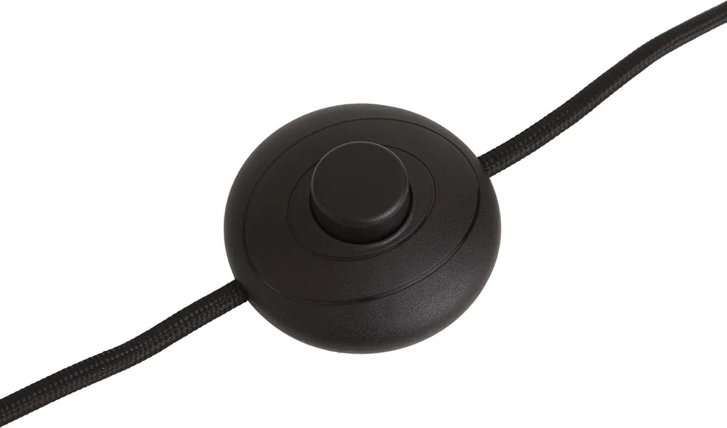 Japandi stojaca lampa hnedá látka Teddy 2-svetelná - Trompet