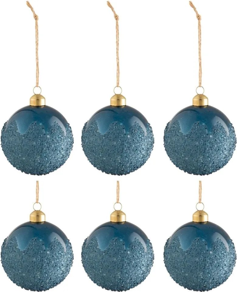 Súprava 6 ks modrých vianočných ozdôb Sugar Blue - Ø 8 cm