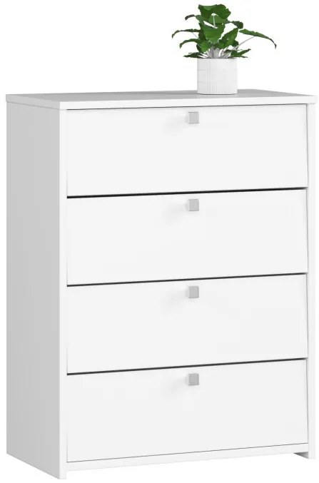 4 krídlový botník RUBIN 66 cm, biely