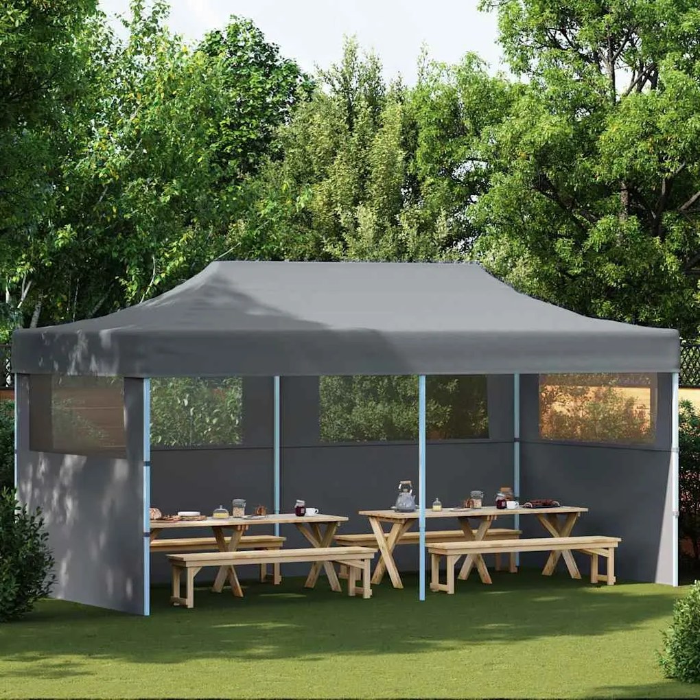 Multidom Skladací párty stan s bočnými stenami 3x6 m antracitový