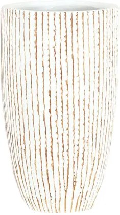 Autronic Polyresinová váza Stripe, béžová