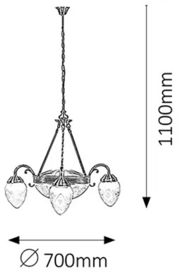 Rabalux 8633 - Luster na reťazi ANNABELLA 3xE14/40W + 2xE27/60W