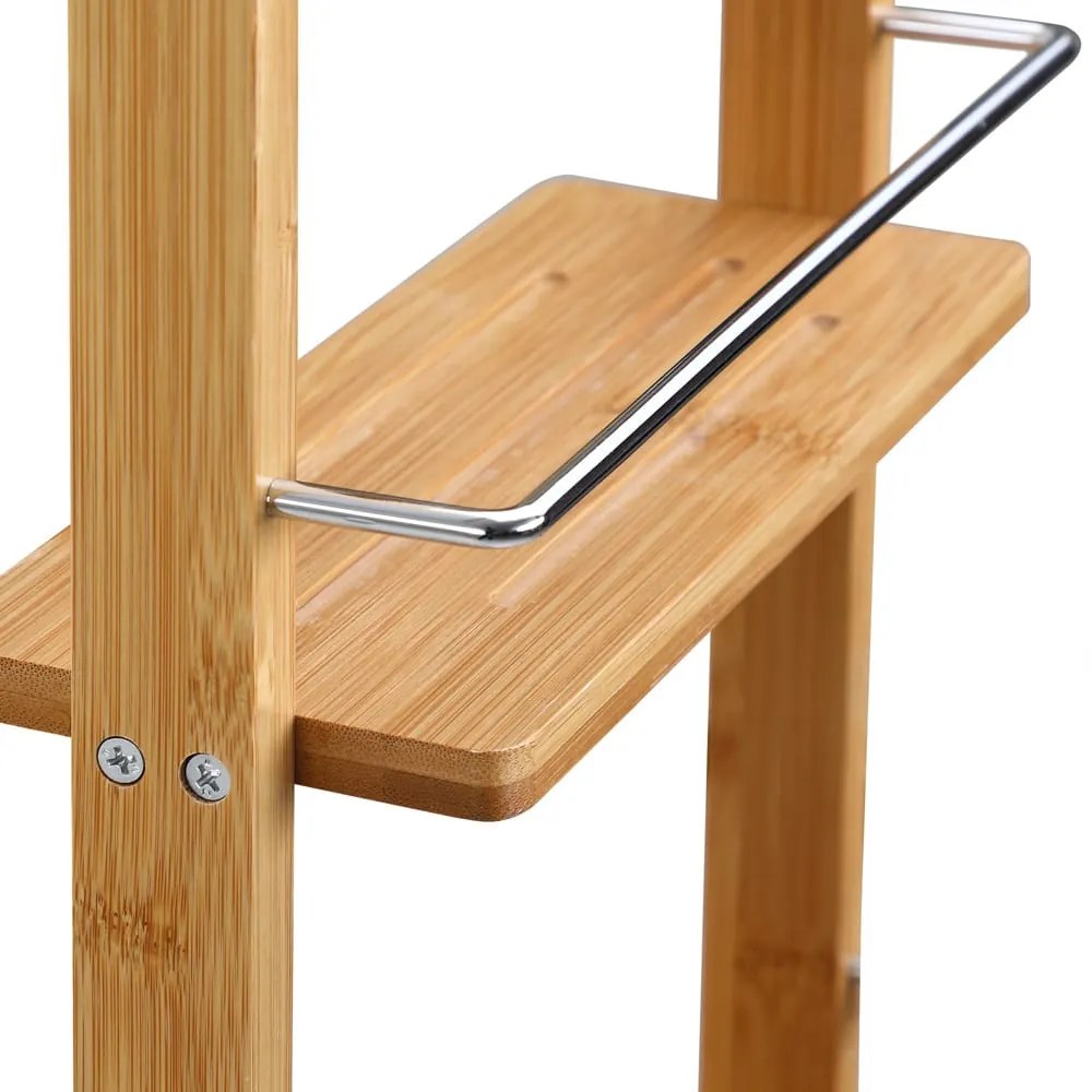 Závesná polička do kúpeľne BAMBOO. 28,5x10x70cm, 3 police, hnedá Casaria