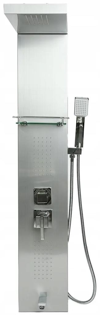 Sprchový panel TOLEDO 2 4v1 - s výtokom do vane - INOX