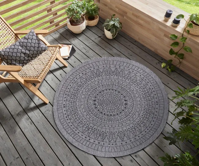 Obojstranný koberec Hanse Home Twin Porto tmavosivý kruh