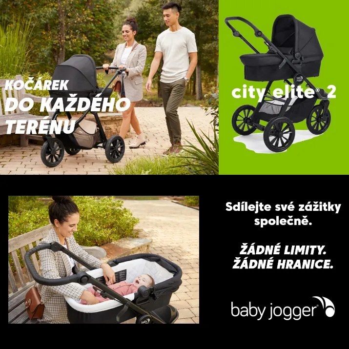Baby Jogger BabyJogger CITY ELITE 2 set 2v1 (kočík+vanička) STONE GREY