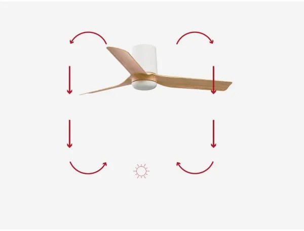 FARO 33833 - Stropný ventilátor MINI PUNT TUB S hnedá/biela pr. 90 cm + DO