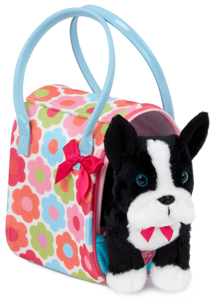 Psík čierny v taške Flower Print Glam Bag