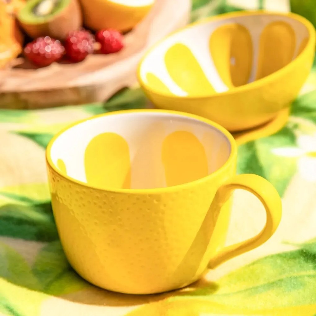 Altom Súprava keramických jumbo hrnčekov Tropicana citrón 470 ml, 2 ks