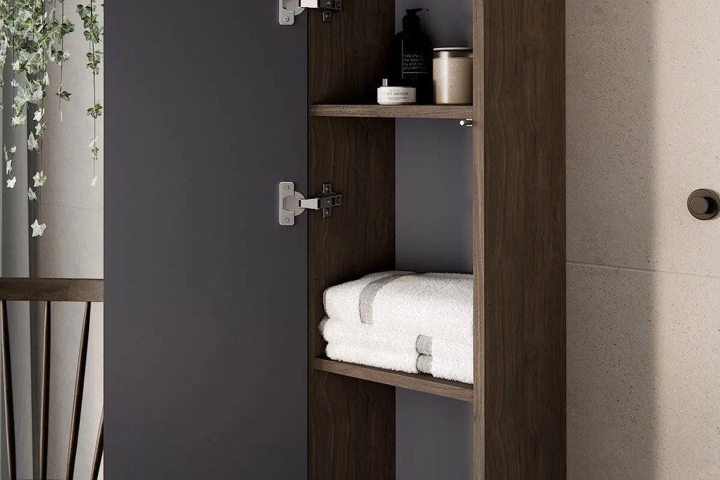 Kúpeľňová zostava Villa s doskou a skrinkami 60 cm orech