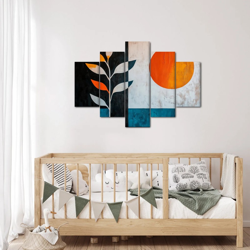 Obraz - Abstrakcia rastliny a slnka (150x105 cm)
