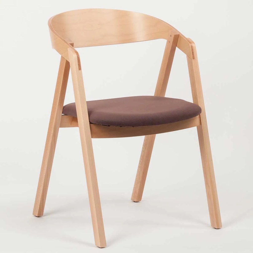 Stima stolička GURU buk s čalúneným sedákom Vyberte odtieň ->: Buk, Vyberte látku ->: LUX Terracotta 10