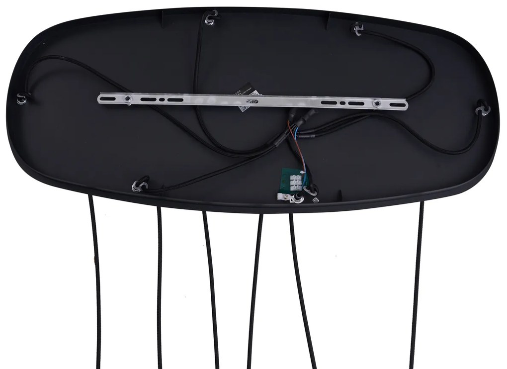 Moderné závesné svietidlo čierne s dymovým sklom 6 svetiel - Duplantis