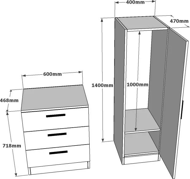Komoda so zrkadlom Coco White and Atlantic Pine
