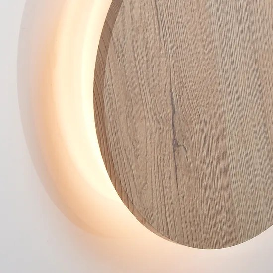 ACA DECOR Nástenné LED svietidlo Badge Light Wood Ø 22 cm