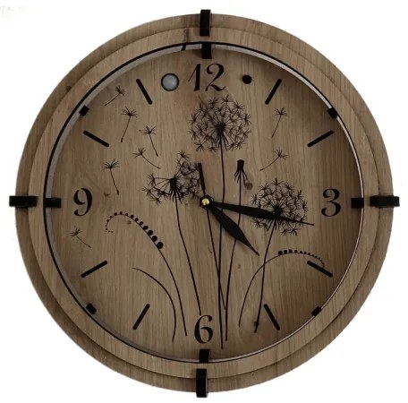 Li-Go 23688/DUB2 - LED hodiny s pohybovým senzorom, LED/1×AA, Ø 32 cm, dub