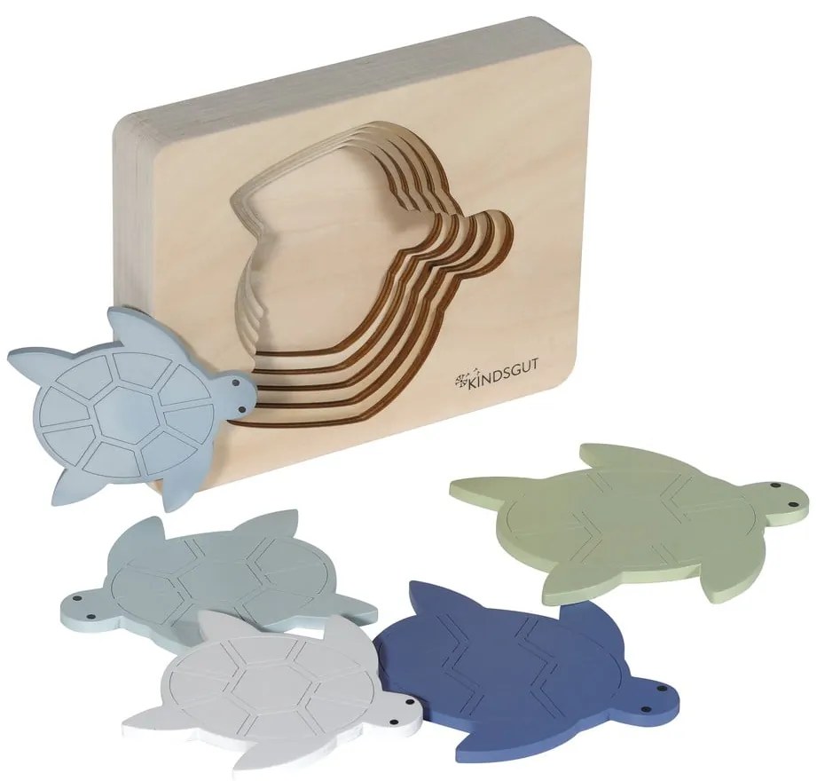 Drevené vkladacie puzzle Turtle – Kindsgut