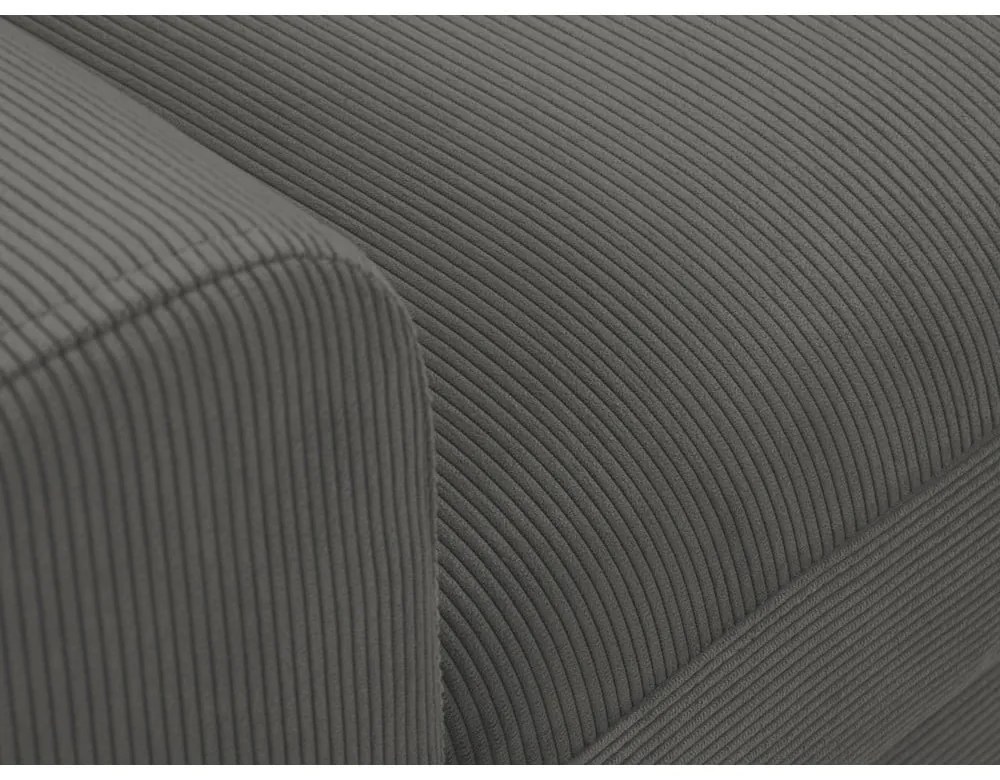 Tmavosivá menčestrová rozkladacia/s úložným priestorom rohová pohovka (pravý roh/s leňoškou) Kyoto – Cosmopolitan Design