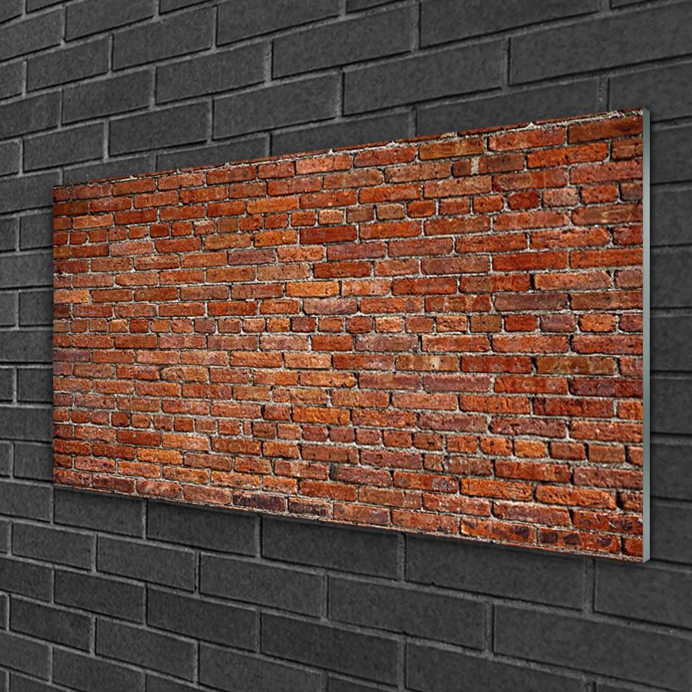 Skleneny obraz Tehlová múr tehly 125x50 cm