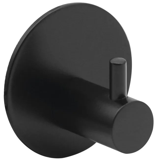 Sapho Sapho, Vešiačik samolepiaci, guľatý, čierna matná, 32204